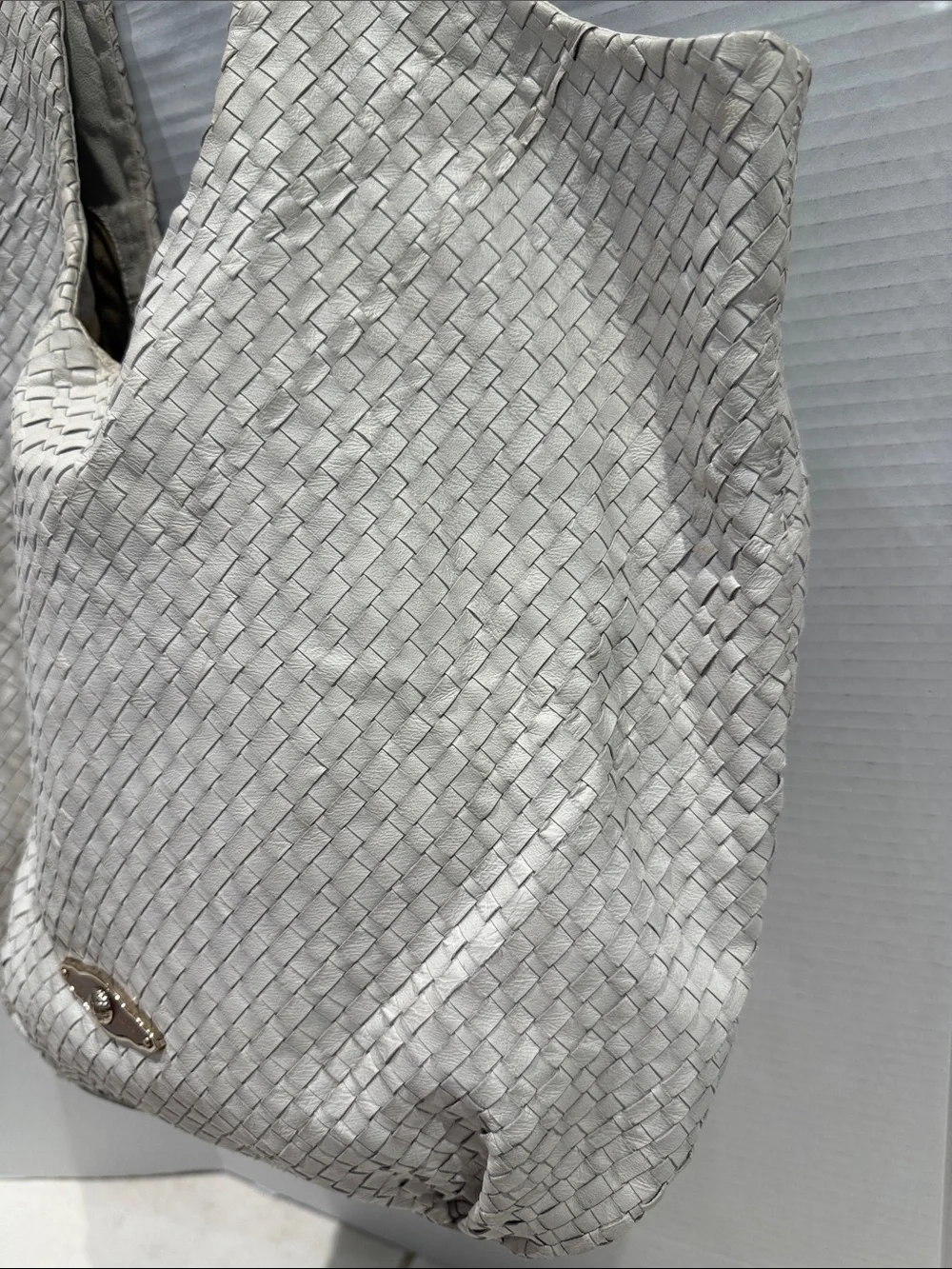 Elliott Lucca Woven Leather Hobo Bag Double Shoulder Handbag